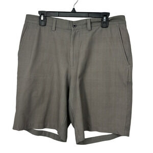 Dunning Golf Shorts men’s size 34 plaid gray tan performance athletic